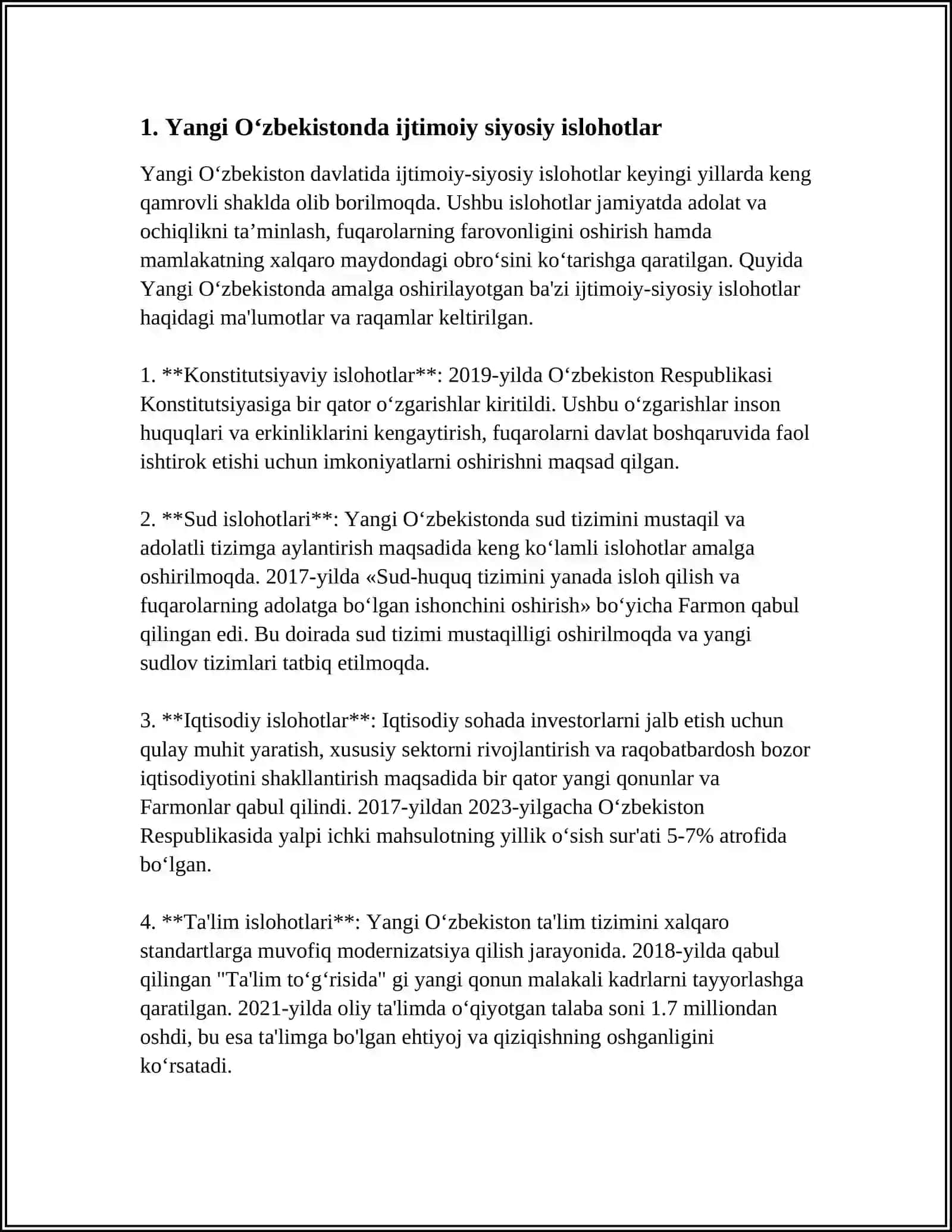YANGI ÕZBEKISTONDA IJTIMOIY SIYOSIY IQTISODIY VA MADANIY HAYOTIDA RÕY BERAYOTGAN XALQARO REYTING VA ÕZGARISHLARDA AKS ETISHI 4