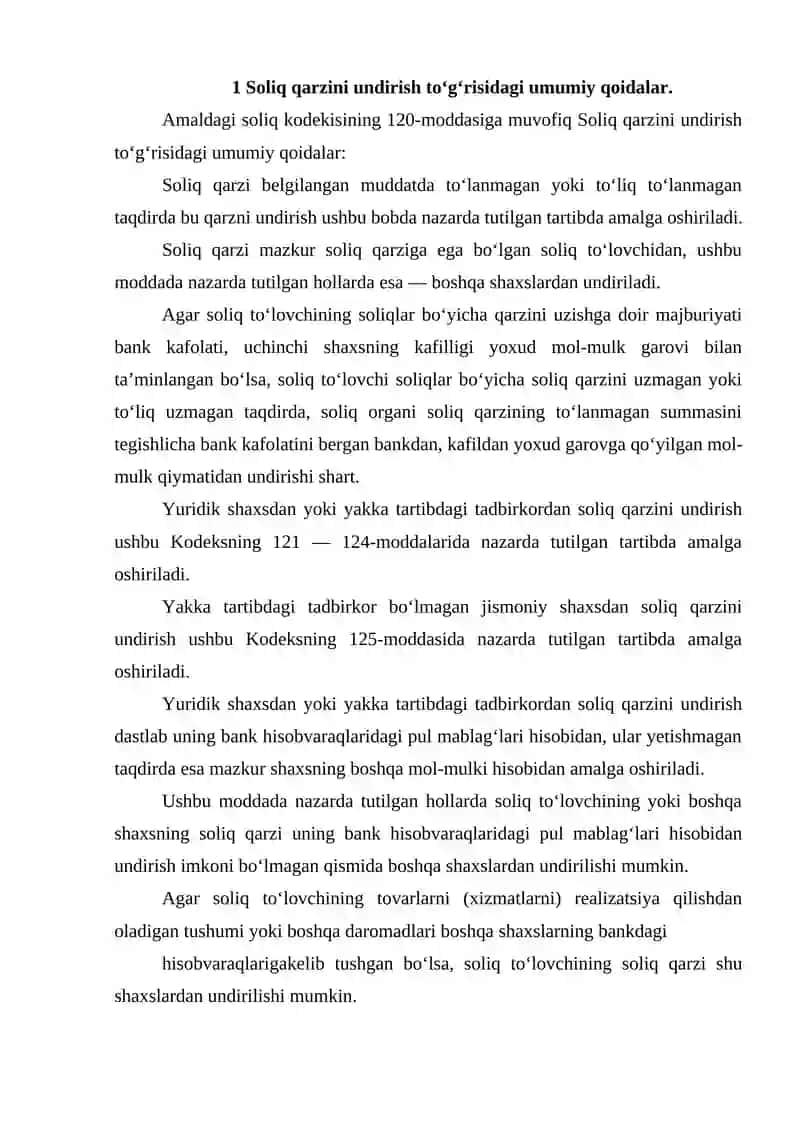 Soliq qarzini undirish 4