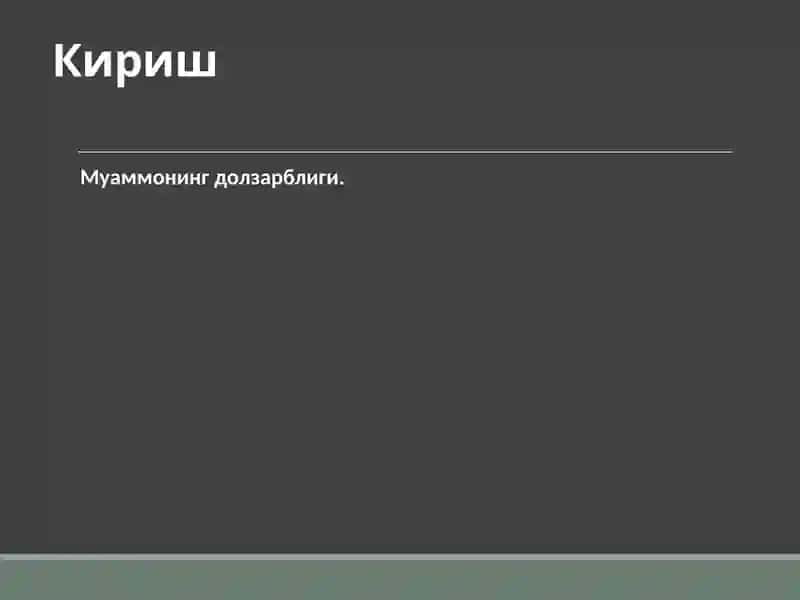 Муаммонинг долзарблиги 4