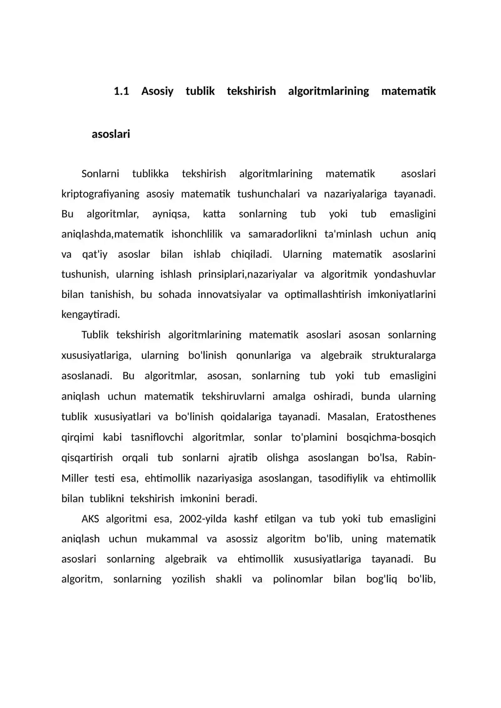 ANIQLASHTIRILGAN ALGORITMLARNING KOMPLEKS DASTURIY TA'MINOT 4