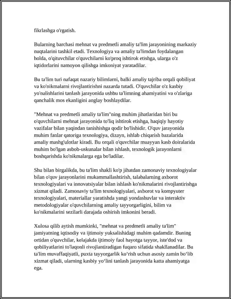 MEHNAT VA PREDMETLI AMALIY TA'LIM TEXNOLOGIYASI FANINING PREDMETI VA VAZIFALARI 4