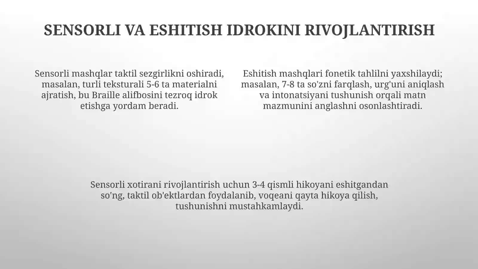 Ko'zi ojiz o'quvchilar bilan Braille alifbosida ishlash: usullar va strategiyalar 4