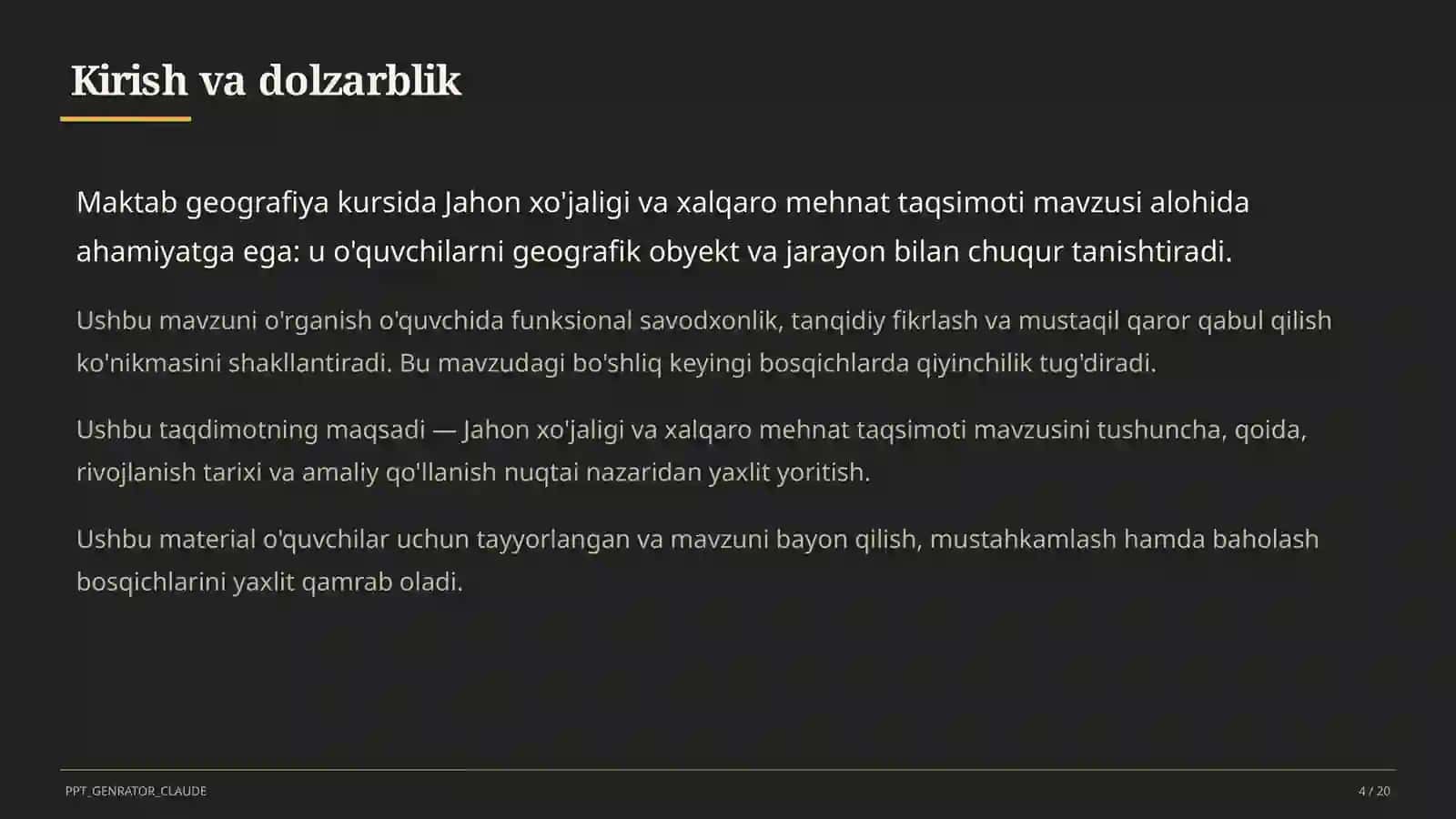 Jahon xo'jaligi va xalqaro mehnat taqsimoti (10-sinf) 4