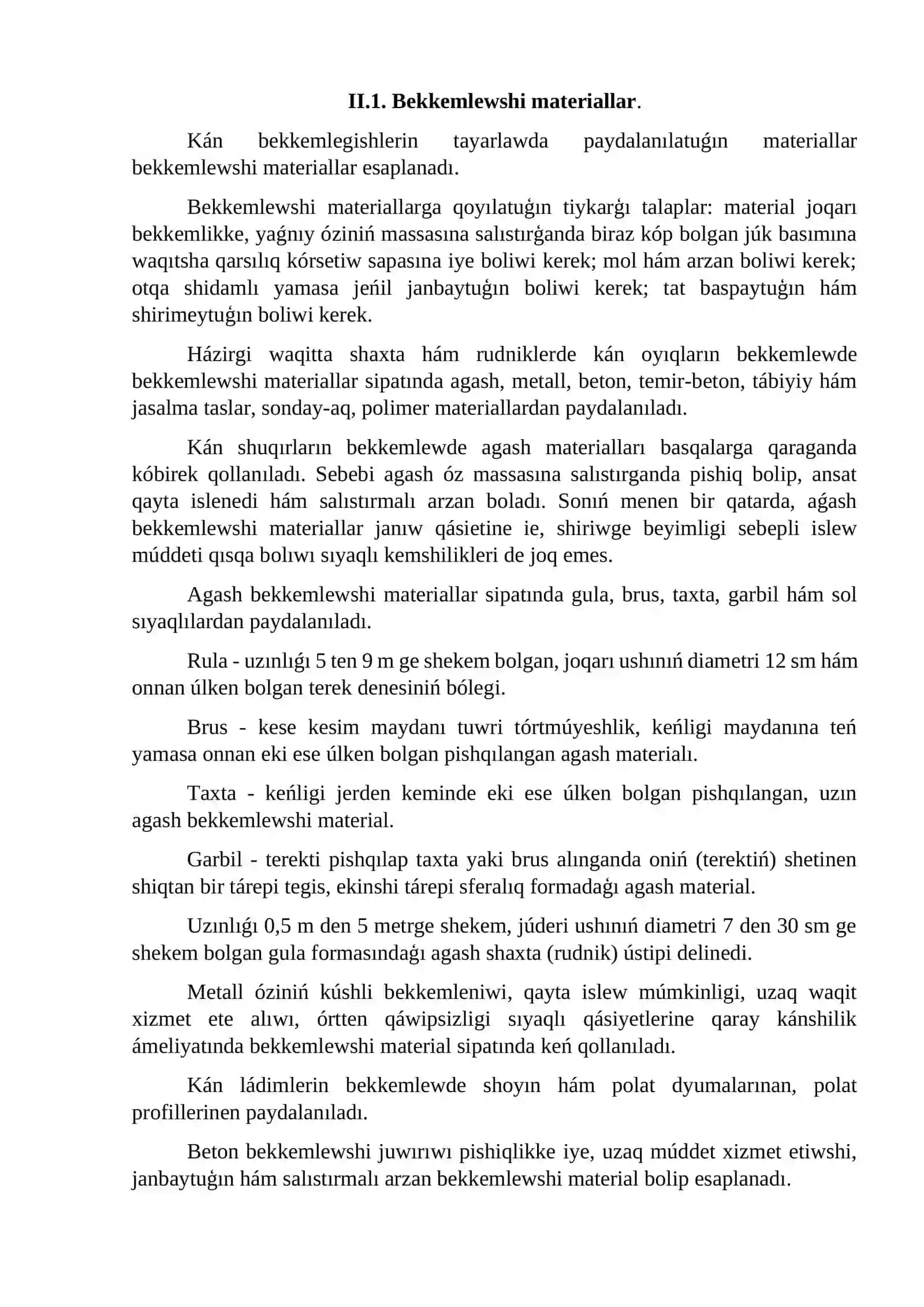 Kán qazılmaların bekkemlew hám bekkemlew materialları 4