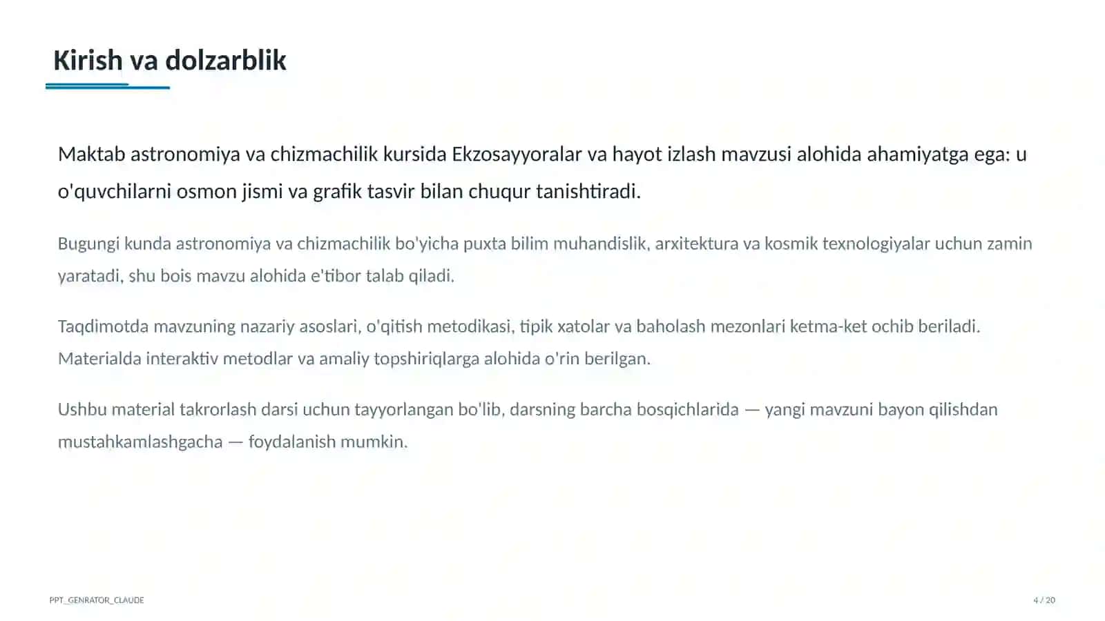 Ekzosayyoralar va hayot izlash (11-sinf) 4