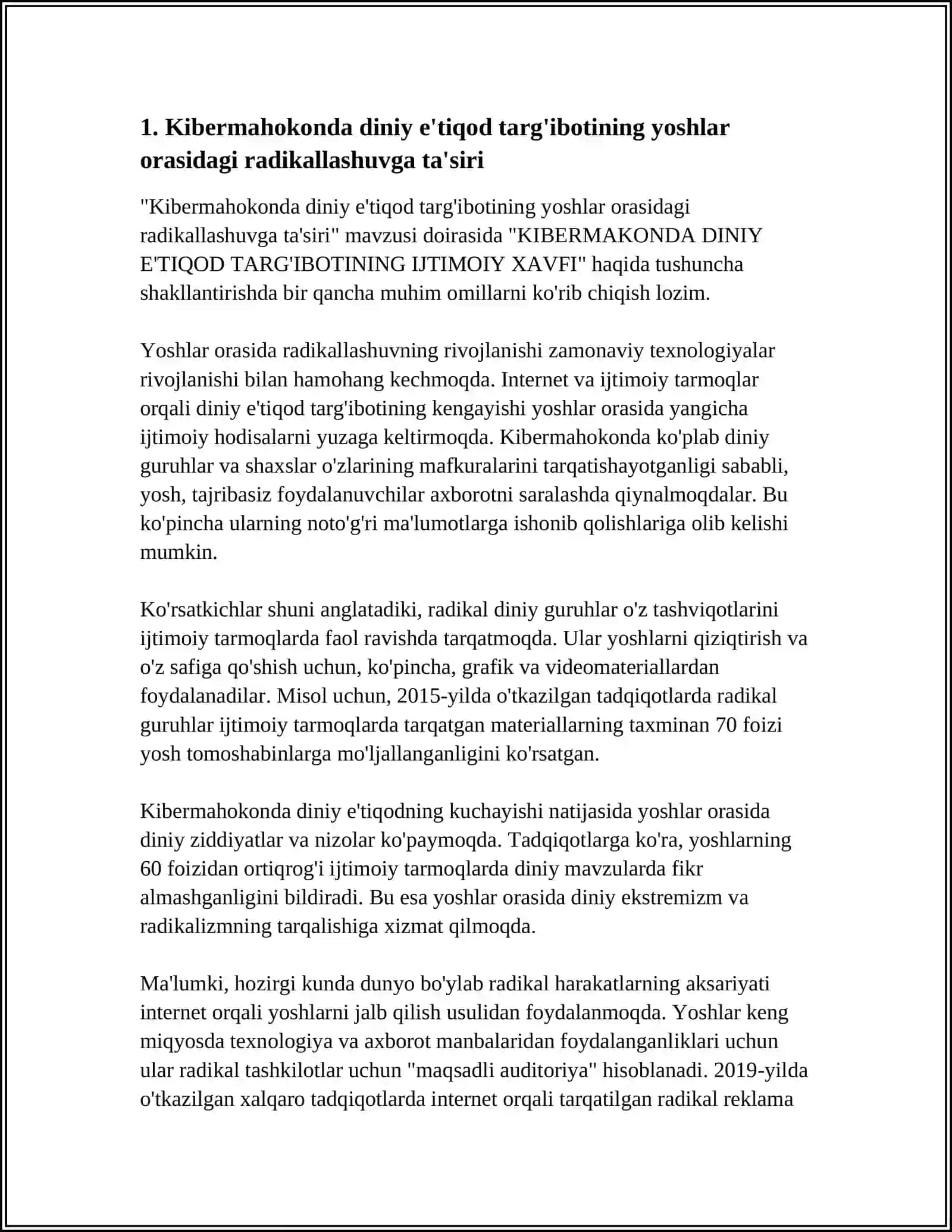 KIBERMAKONDA DINIY E'TIQOD TARG'IBOTINING IJTIMOIY XAVFI 4