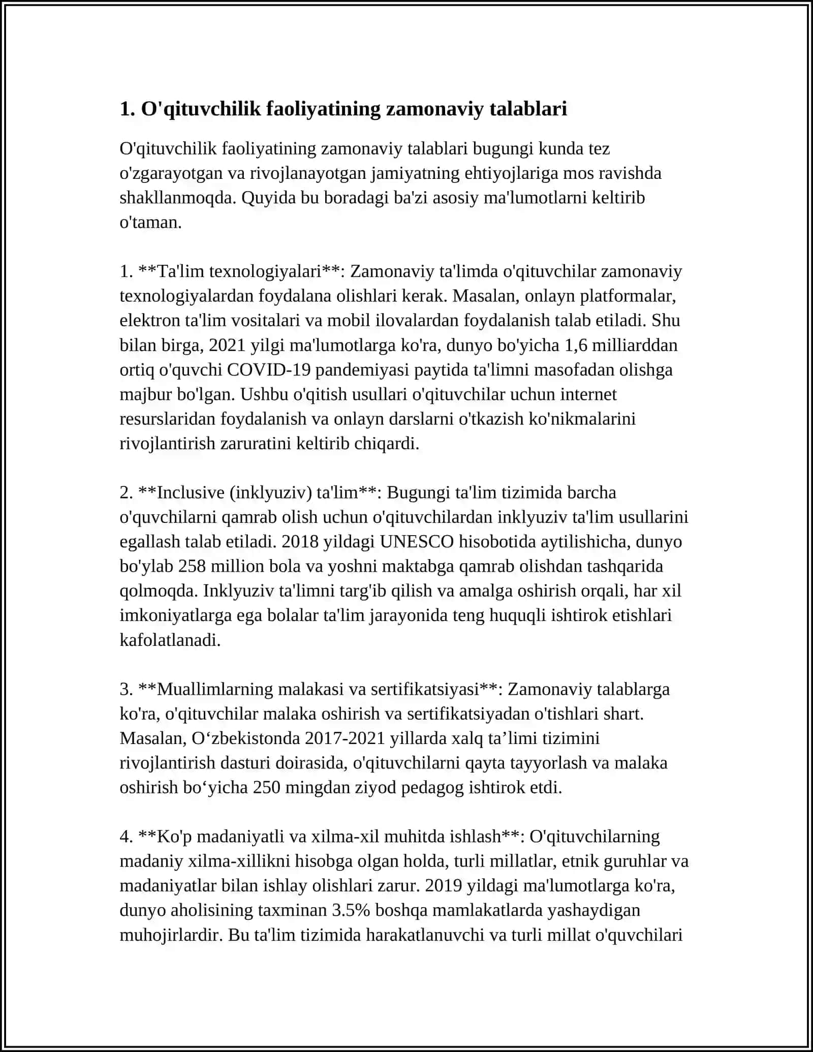 BO'LG'USI O'QITUVCHILARNING KASBIY TAYORGARLIGI DOIRASIDA MALAKA OSHIRISH MUAMMOLAR HOLATI 4