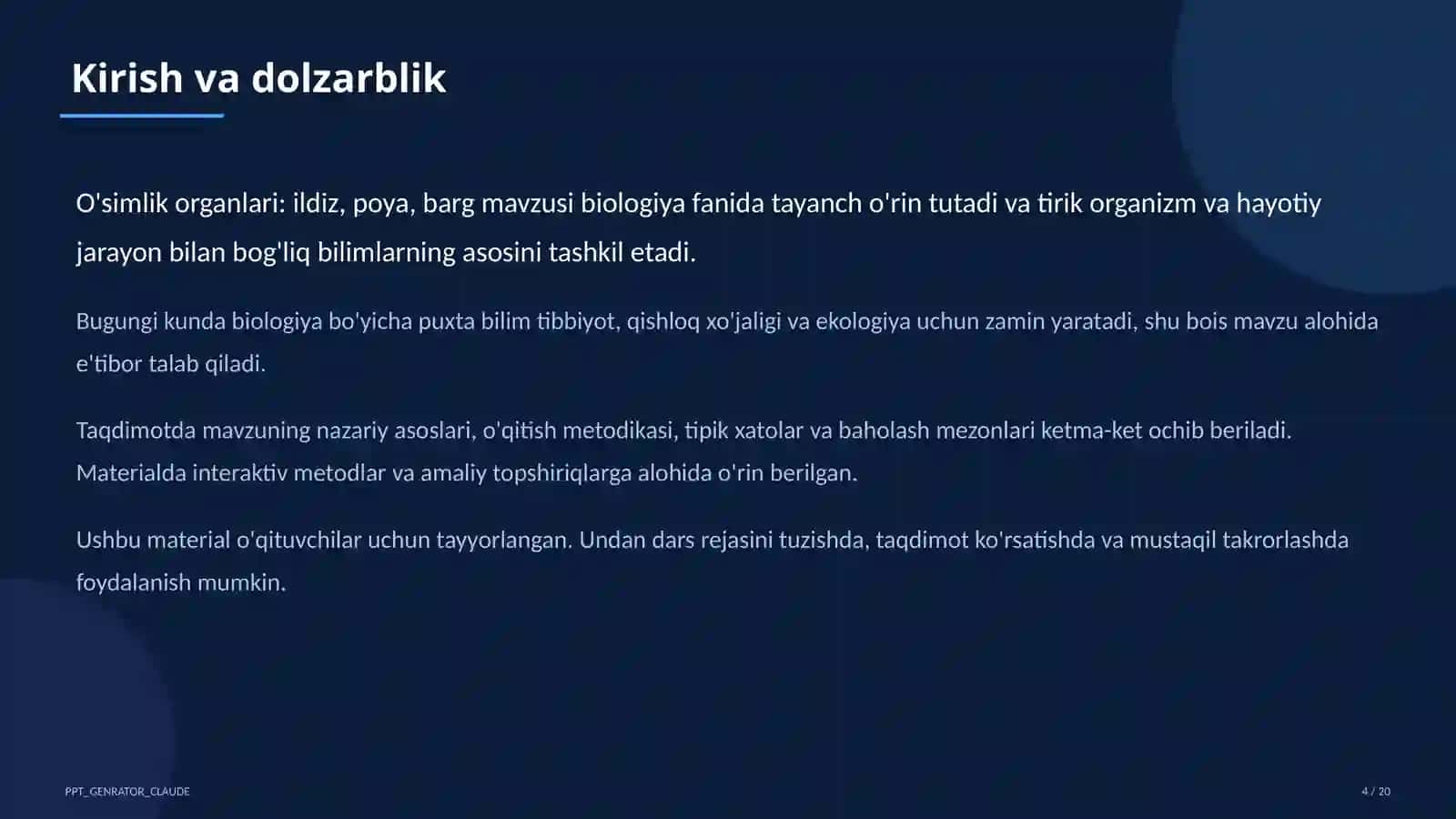 O'simlik organlari: ildiz, poya, barg (5-sinf) 4