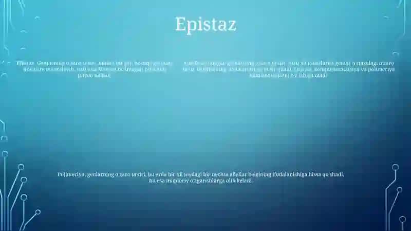 Noallel Genlarning OʻZaro Tasiri Epistaz Komplemantar Pelyatropiya Polimeriya 4