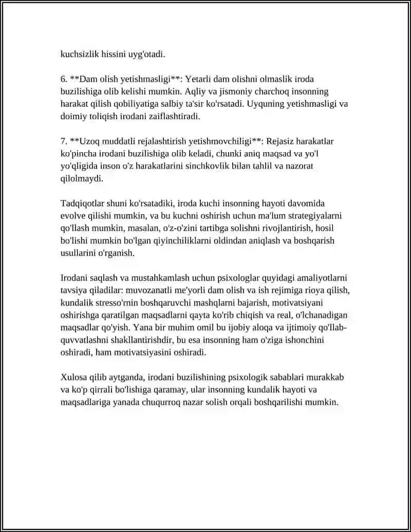 IRODANI BUZILISHI IRODASIZLIK XULQ-ATVORI 4