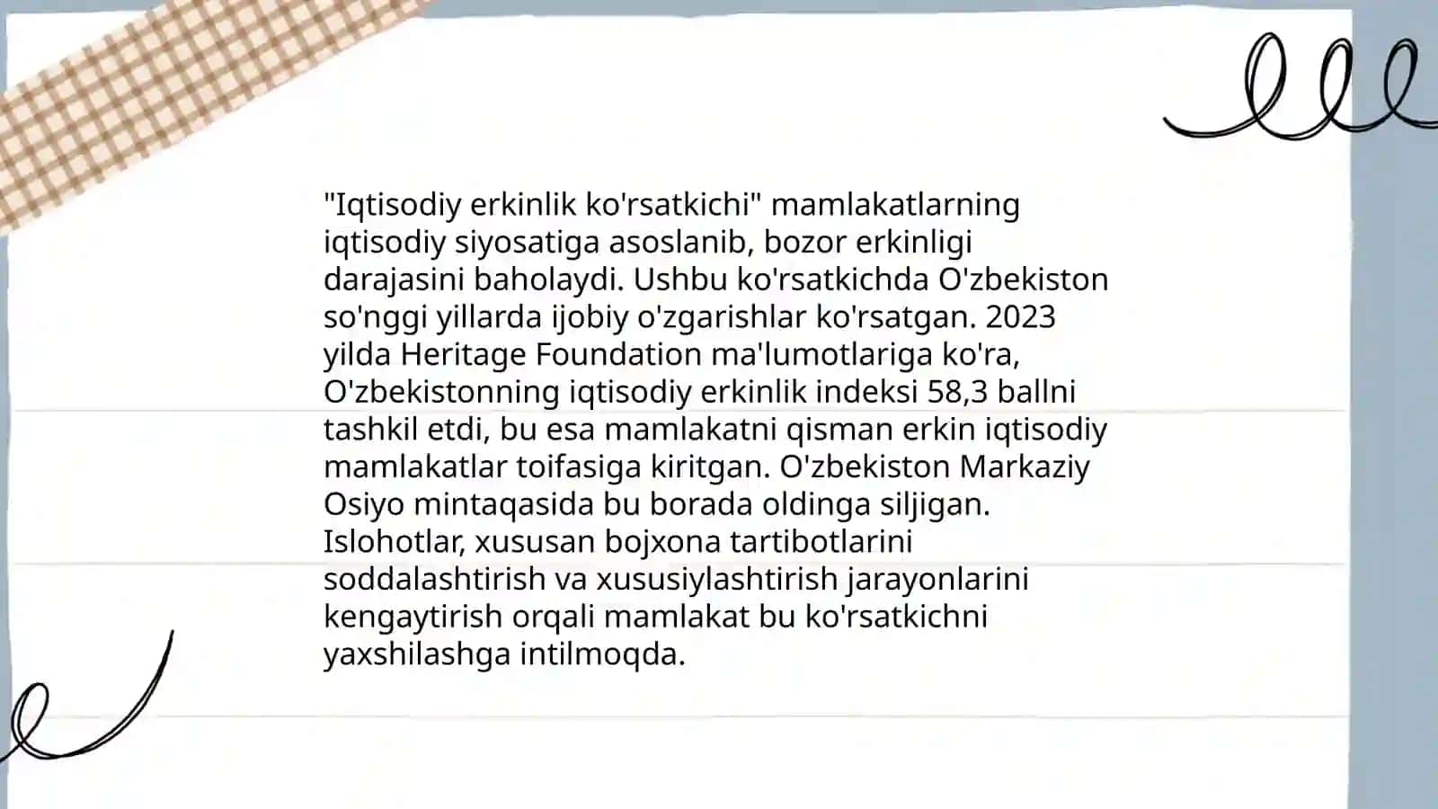 Yangi O'zbekistonda ijtimoiy -siyosiy, iqtisodiy va madaniy hayotida ro'y berayotgan o'zgarishlarning xalqaro reyting va indekslarda aks etishi 4