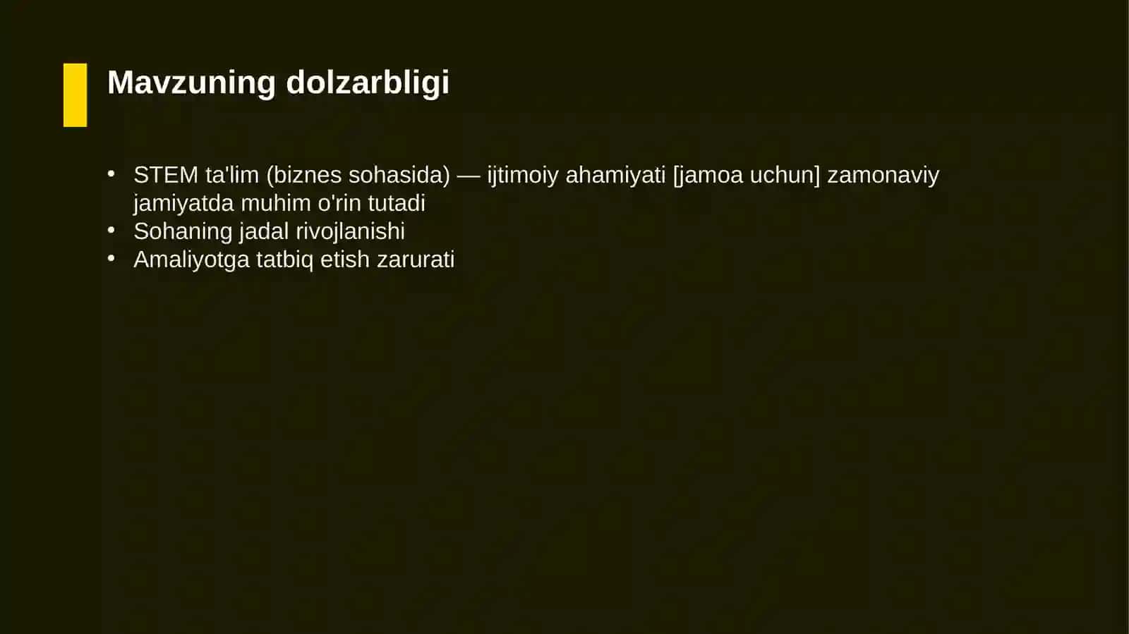 STEM ta'lim (biznes sohasida) — ijtimoiy ahamiyati [jamoa uchun] 4