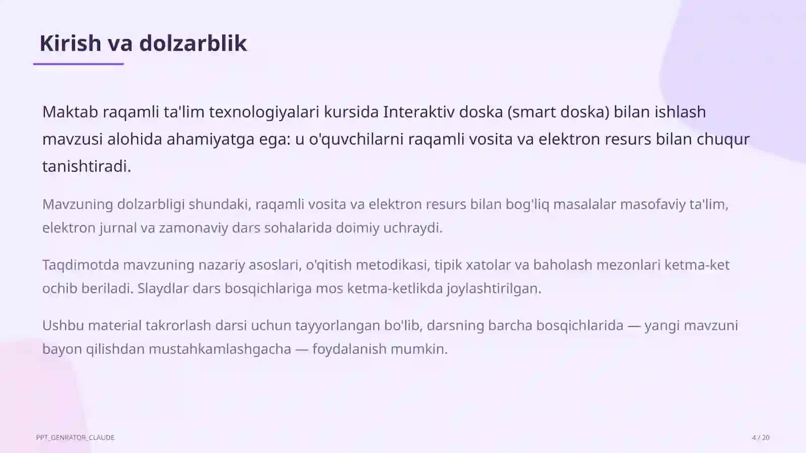 Interaktiv doska (smart doska) bilan ishlash 4