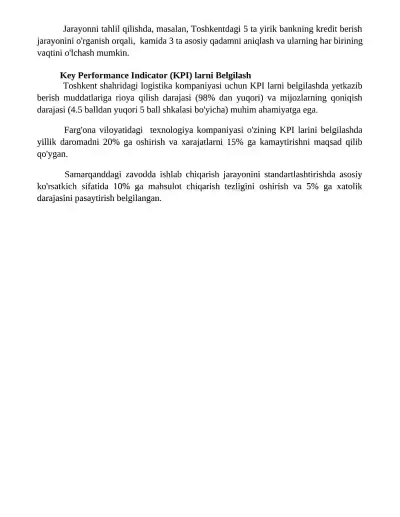 Jarayonlarni standartlashtirish tartibi 4