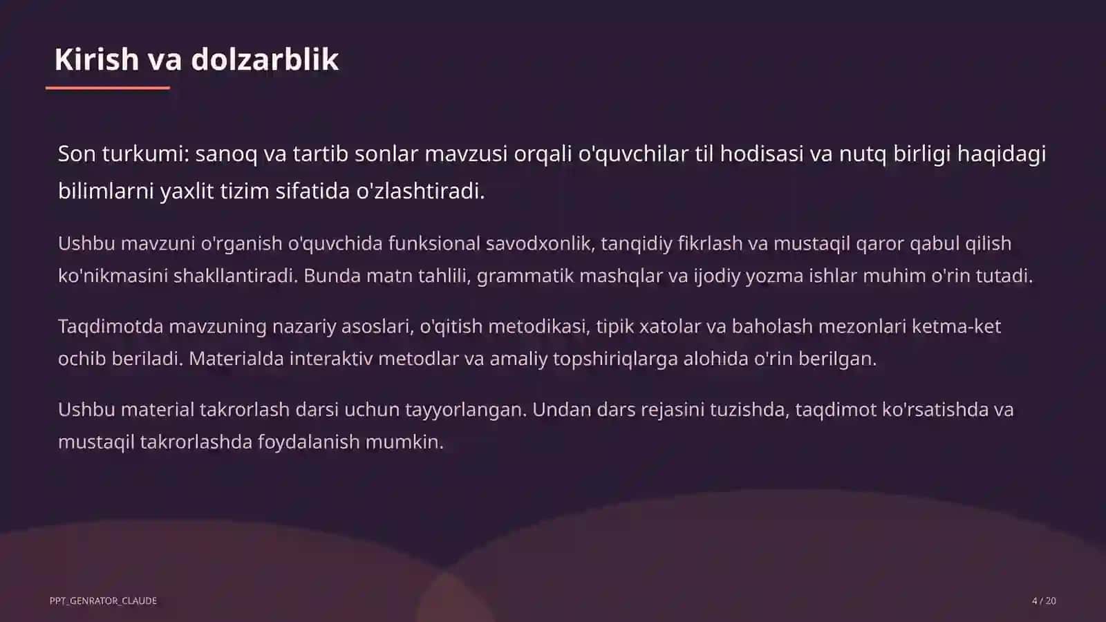 Son turkumi: sanoq va tartib sonlar (6-sinf) 4