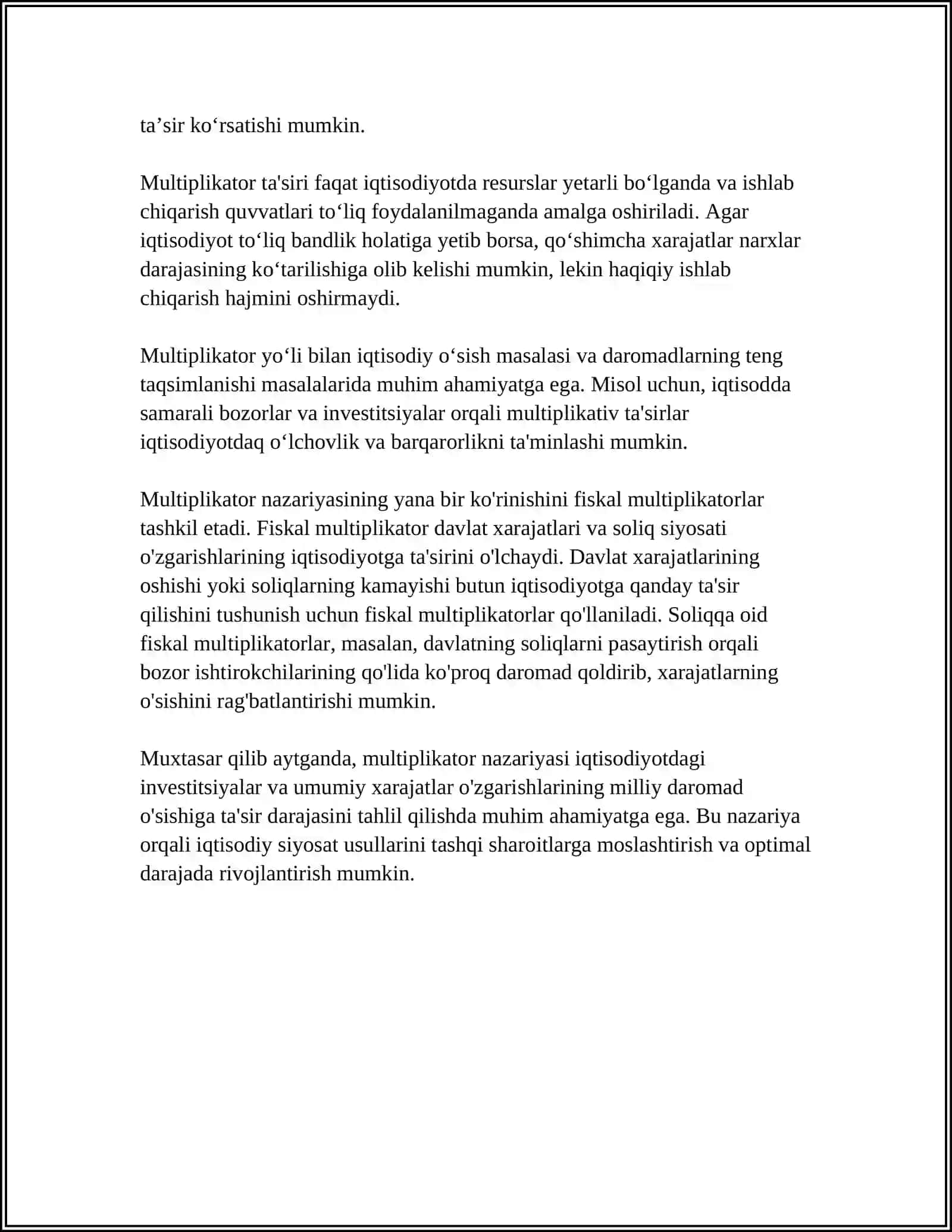 MULTIPLIKATOR TUSHUNCHASI 4