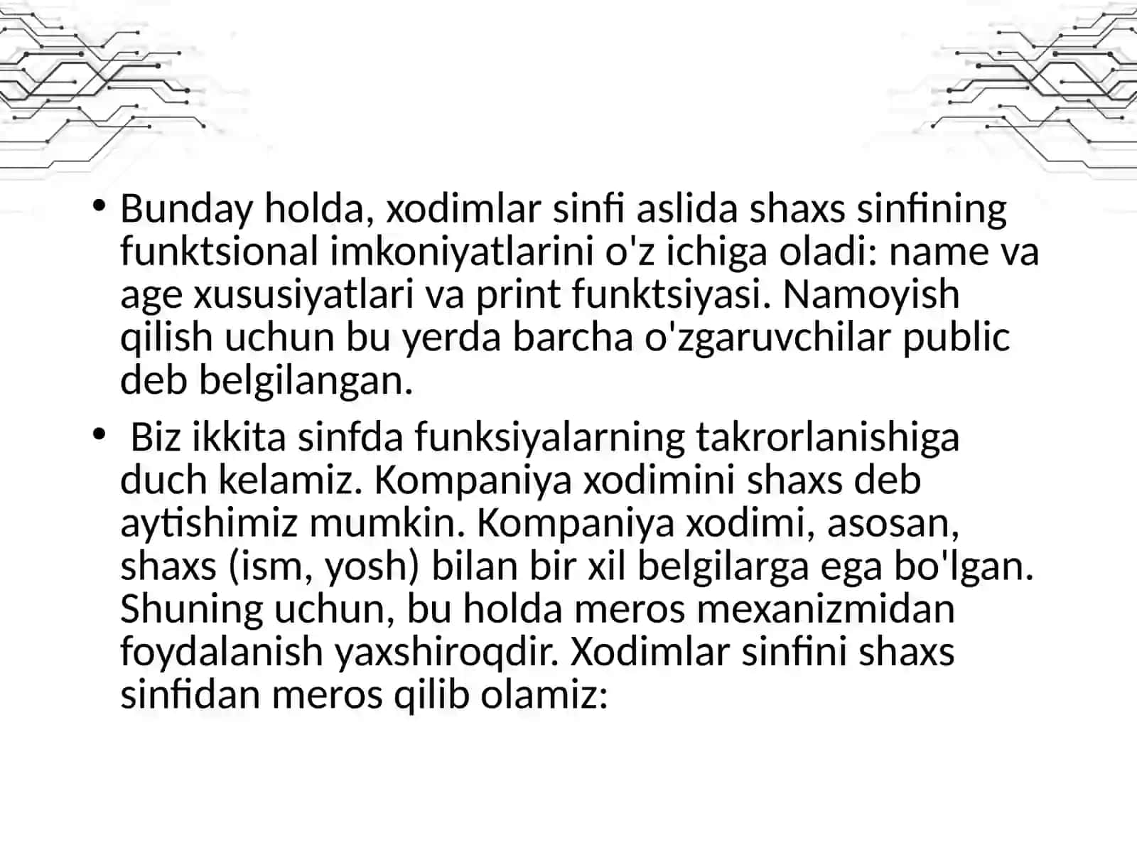 OOP da vorislik tushunchasi 4
