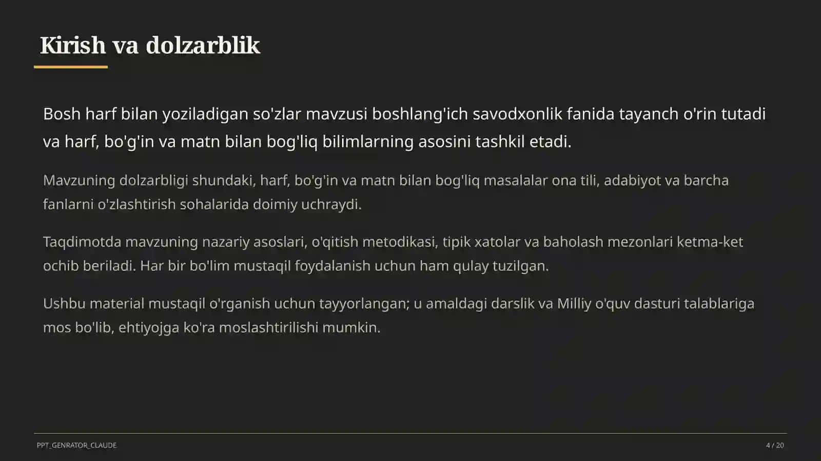 Bosh harf bilan yoziladigan so'zlar (2-sinf) 4