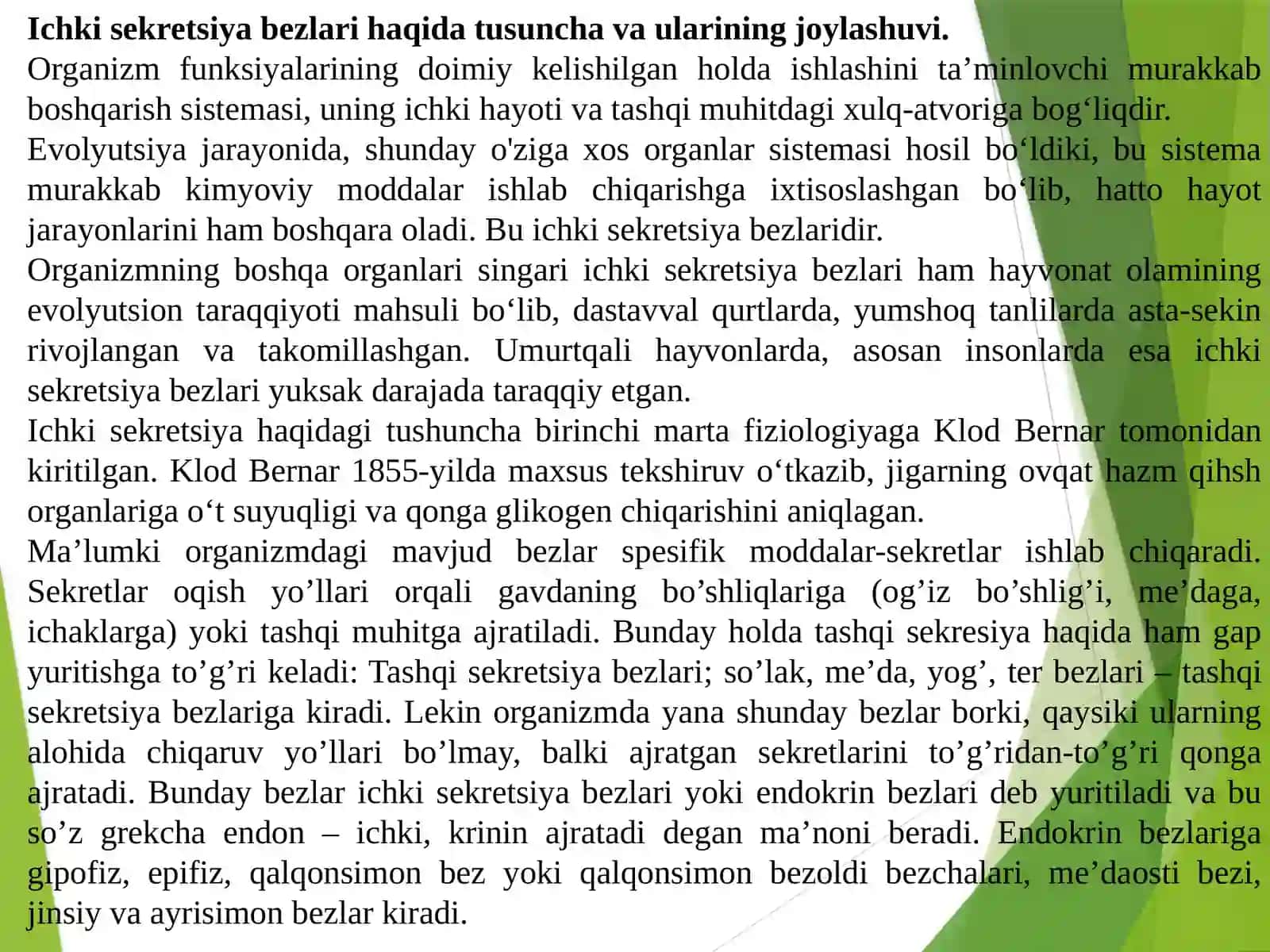 Ichki sekretsiya bezlari fiziologiyasi 4