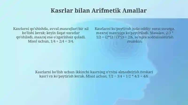 Kasrlar va ulushlar 4