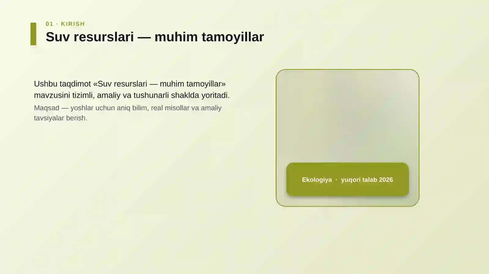 Suv resurslari — muhim tamoyillar 4