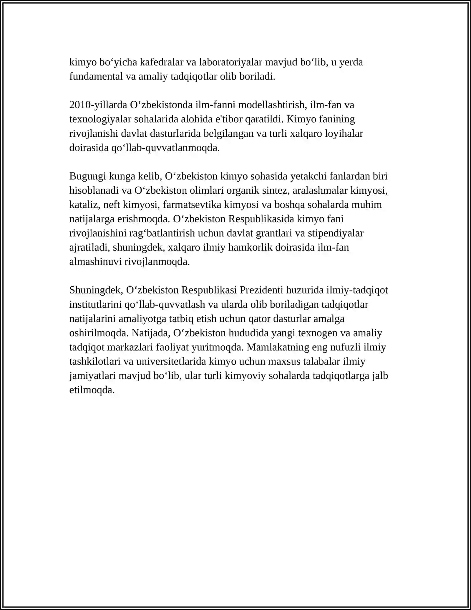 OʻZBEKISTONDA KIMYO FANINING RIVOJLANISHI 4
