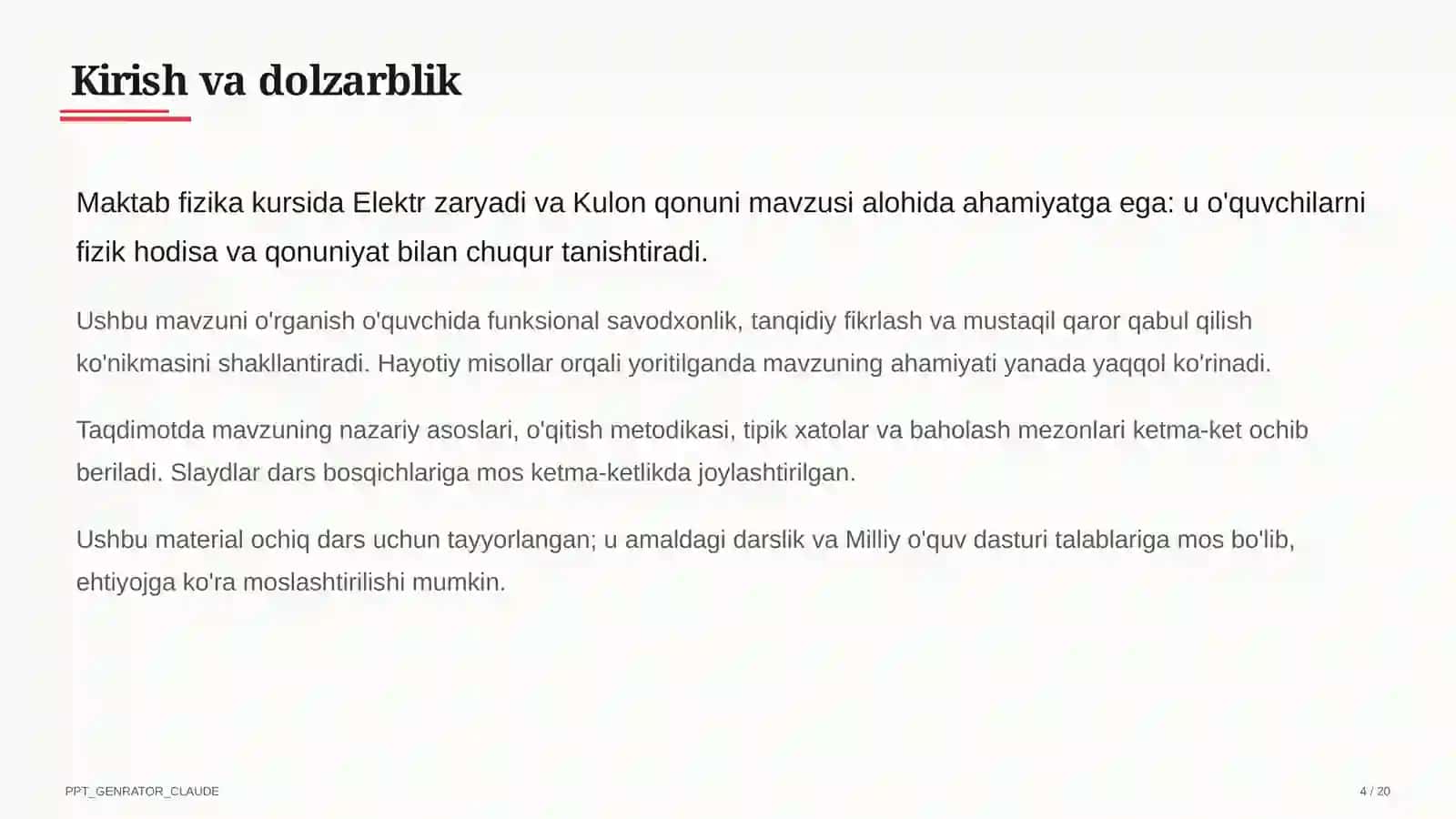 Elektr zaryadi va Kulon qonuni (8-sinf) 4