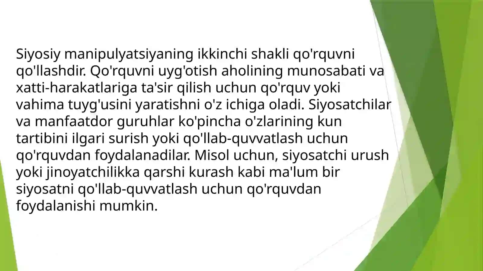 Manipulyatsiyaning ahamiyati va uning jamoatchilik fikrini shakllantirishdagi tutadigan o’rni 4