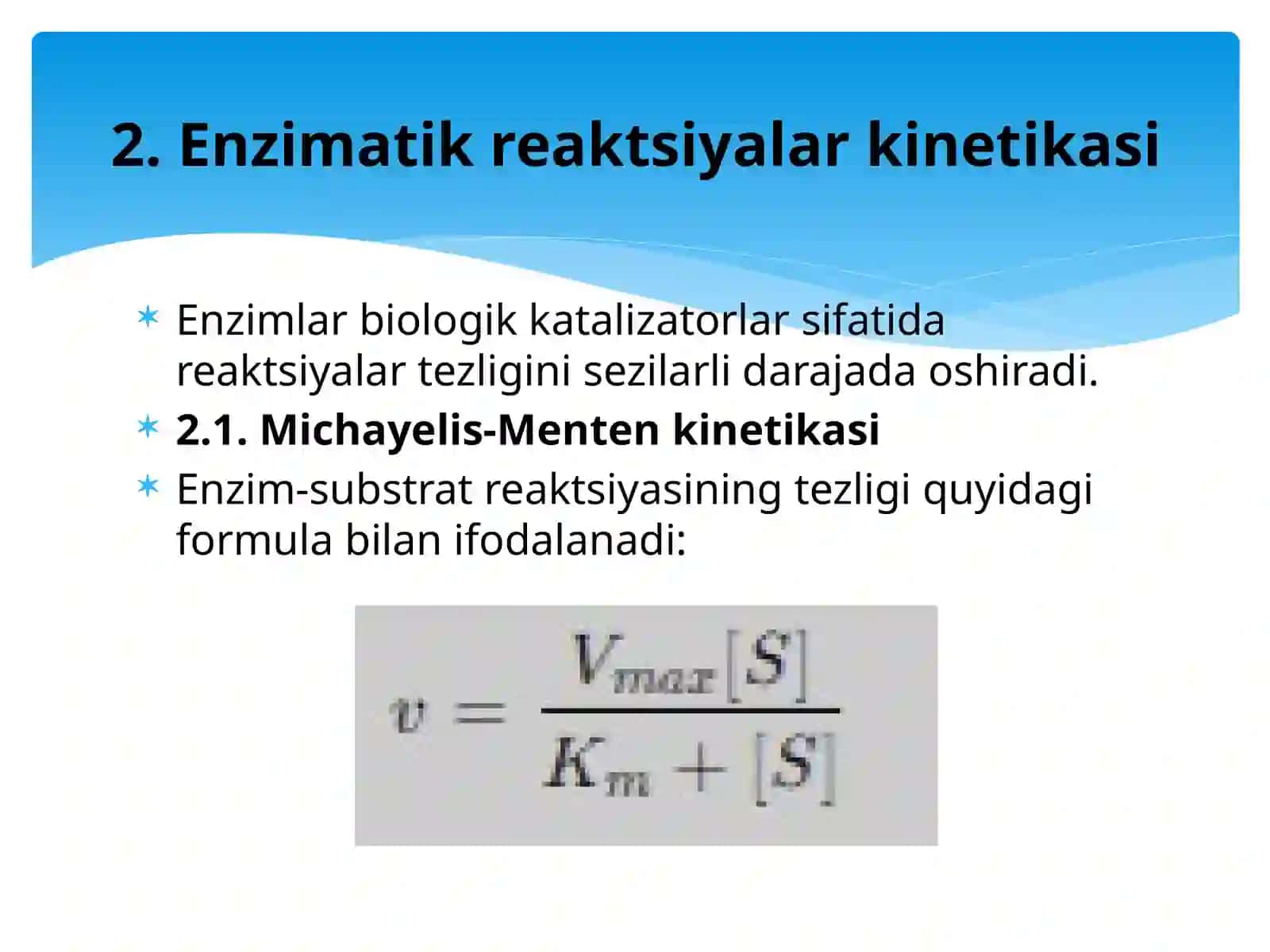 Biologik jarayonlar kinetikasi 4