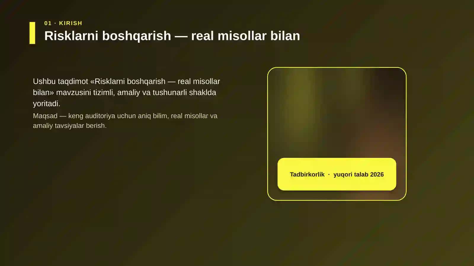 Risklarni boshqarish — real misollar bilan 4