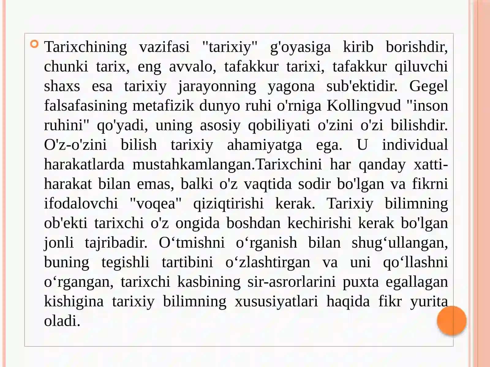 R.J. Kollingvud tarix falsafasi 4