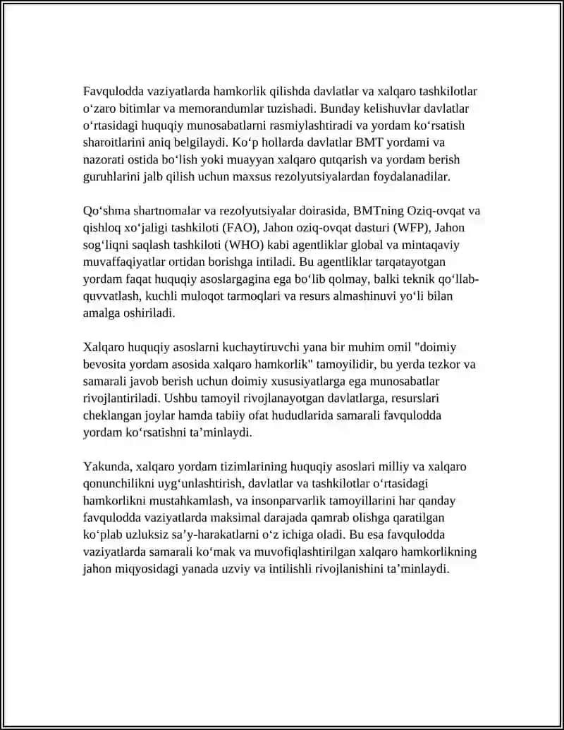 Favqulodda vaziyatlarda xalqaro yordam tizimlarining huquqiy asoslari 4