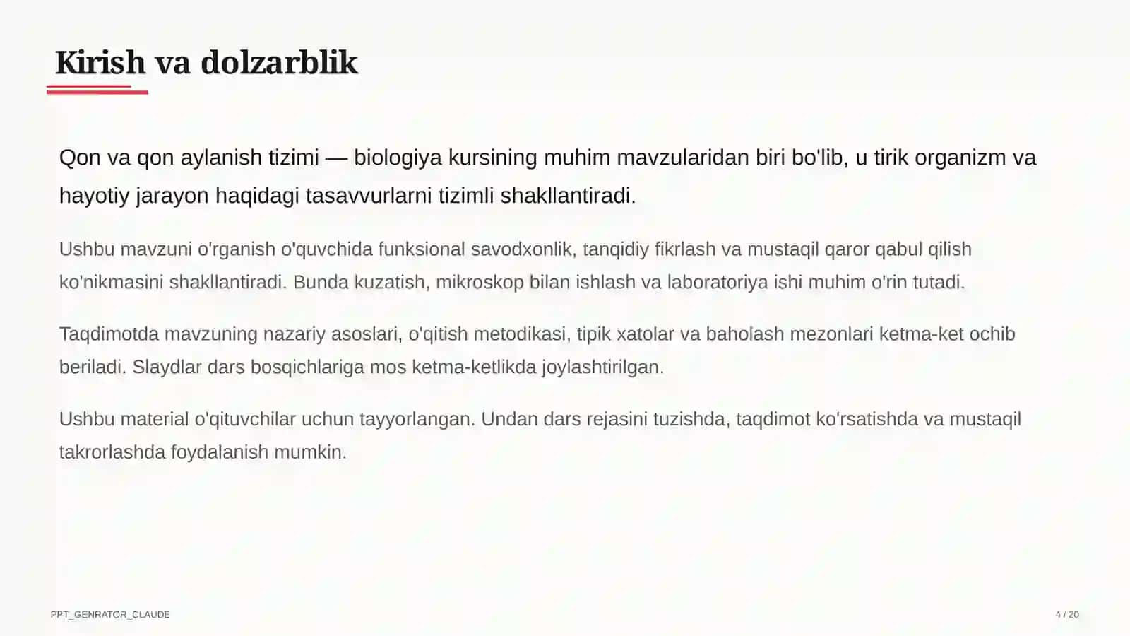 Qon va qon aylanish tizimi (8-sinf) 4