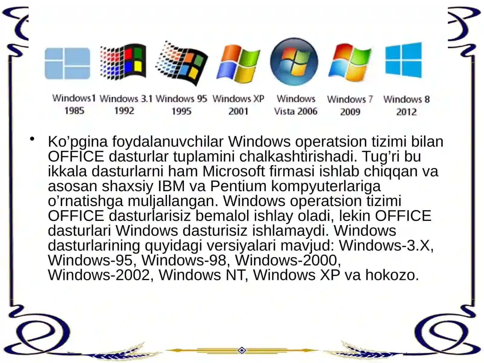 Microsoft Offiсe dasturlari 4