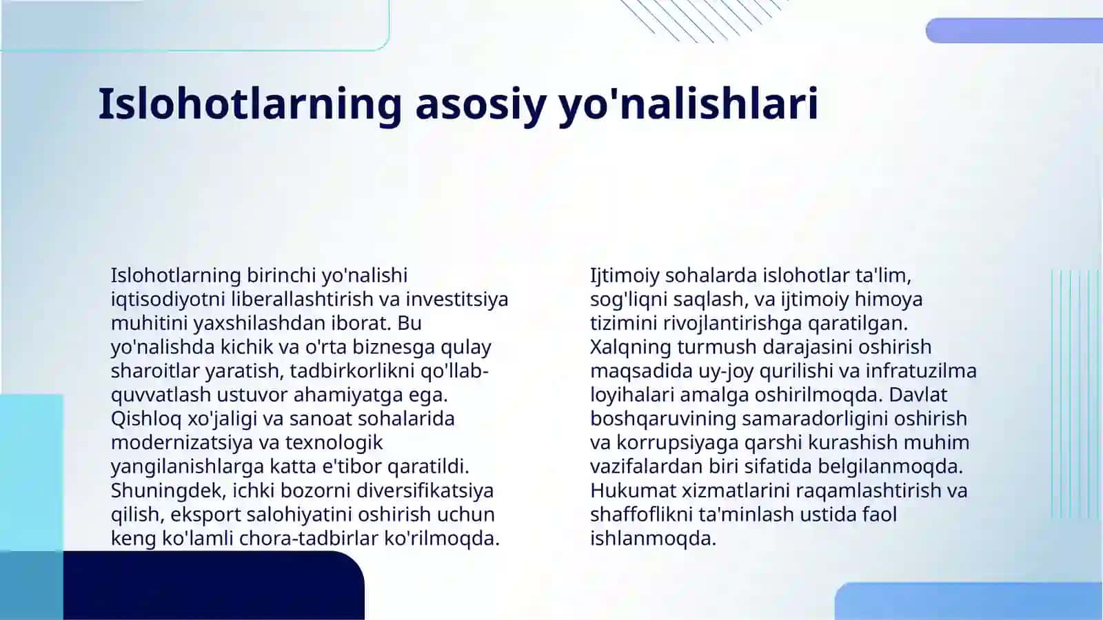 O'ZBEKISTON RESPUBLIKASI PREZIDENTI SH.M.MIRZIYOYEV YANGI O'ZBEKISTONNING NOVATOR RAHBARI SIFATIDA 4