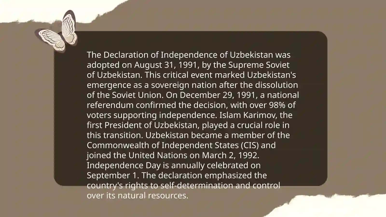Gaining and Independence in Uzbekistan 4