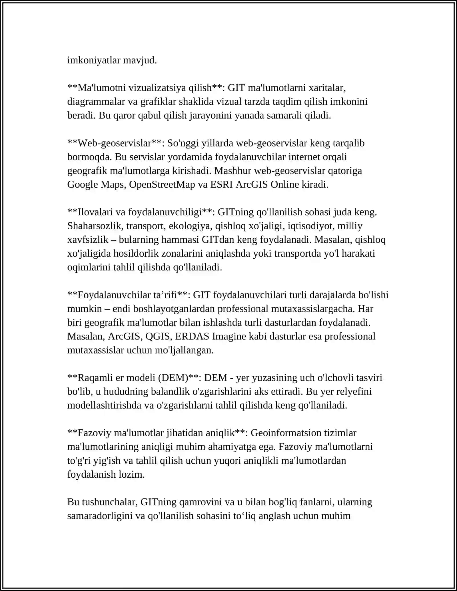 GEOINFORMATSION TIZIMLAR 4