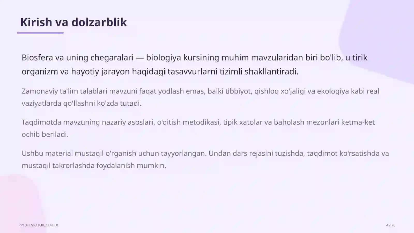Biosfera va uning chegaralari (10-sinf) 4