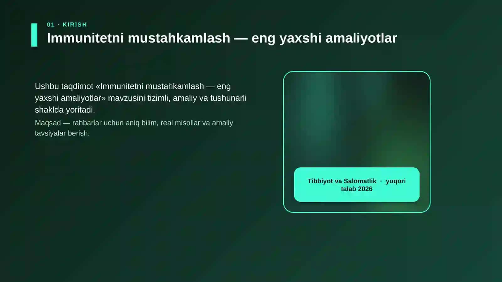Immunitetni mustahkamlash — eng yaxshi amaliyotlar 4