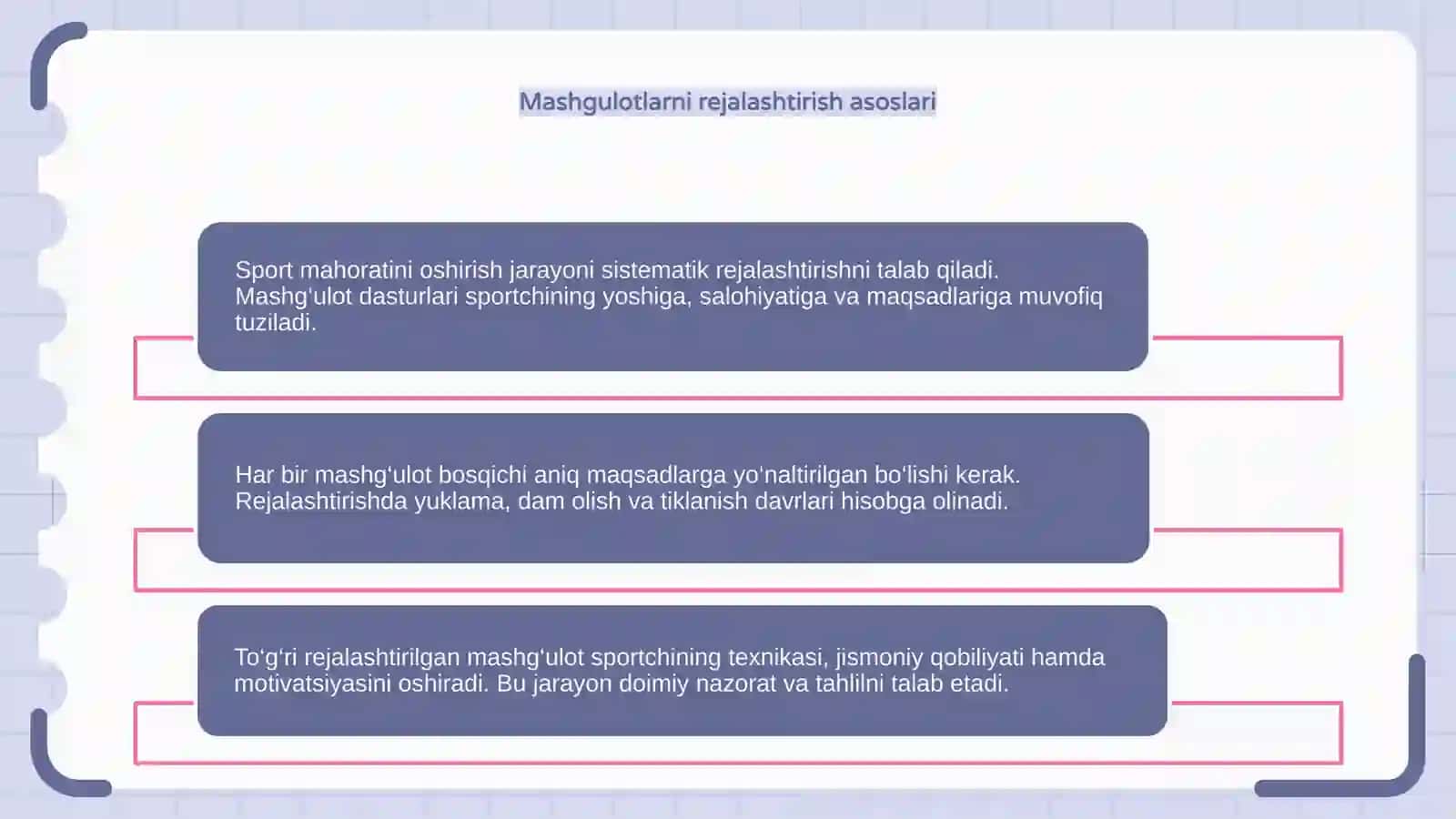 Sport mahoratini takomillashtirish bosqichida mashgulotlarni tashkil etish 4