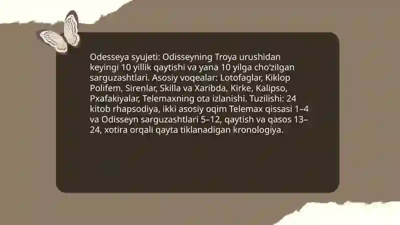 Gomerning "Odesseya" dostoni 4