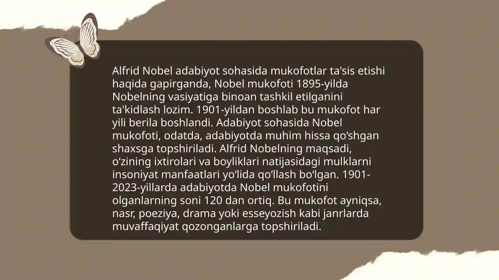 NOBEL MUKOFOTINI OLGAN ADIBLAR VA "JAHON ADABIYOTI" JURNAL 4