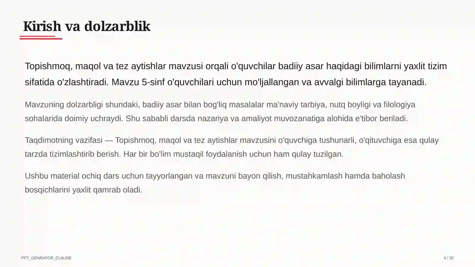 Topishmoq, maqol va tez aytishlar (5-sinf) 4