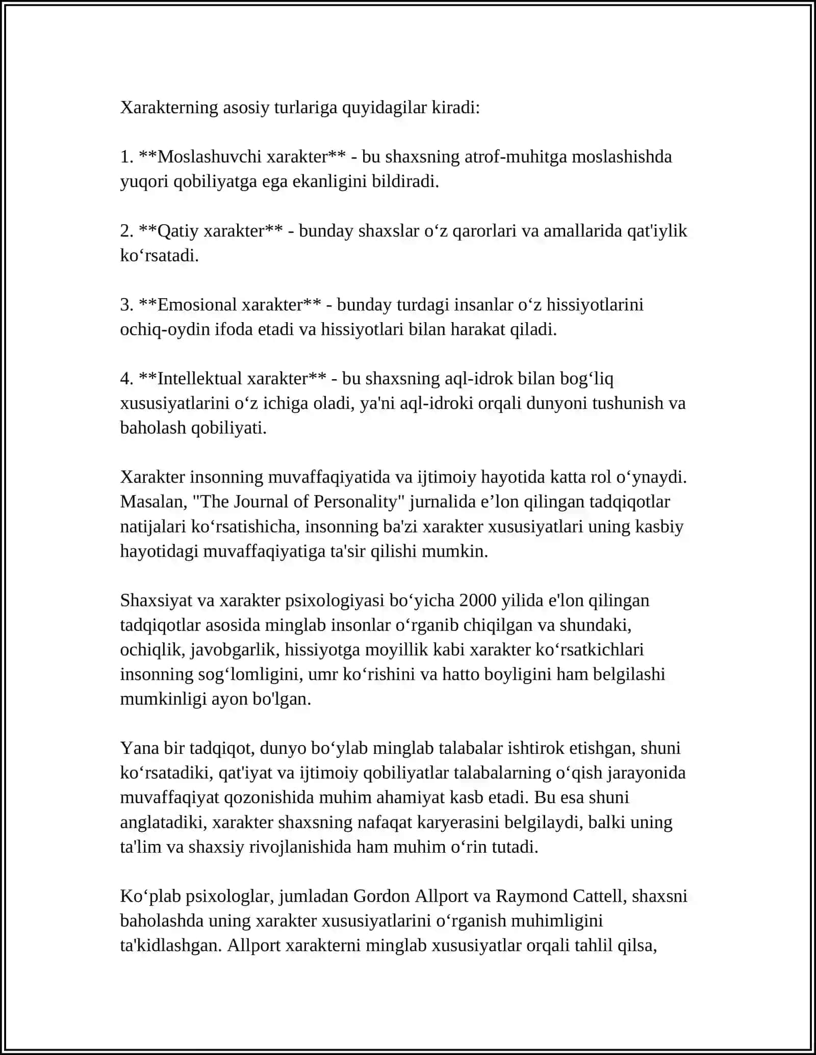 Xarakter va uning xossalari 4