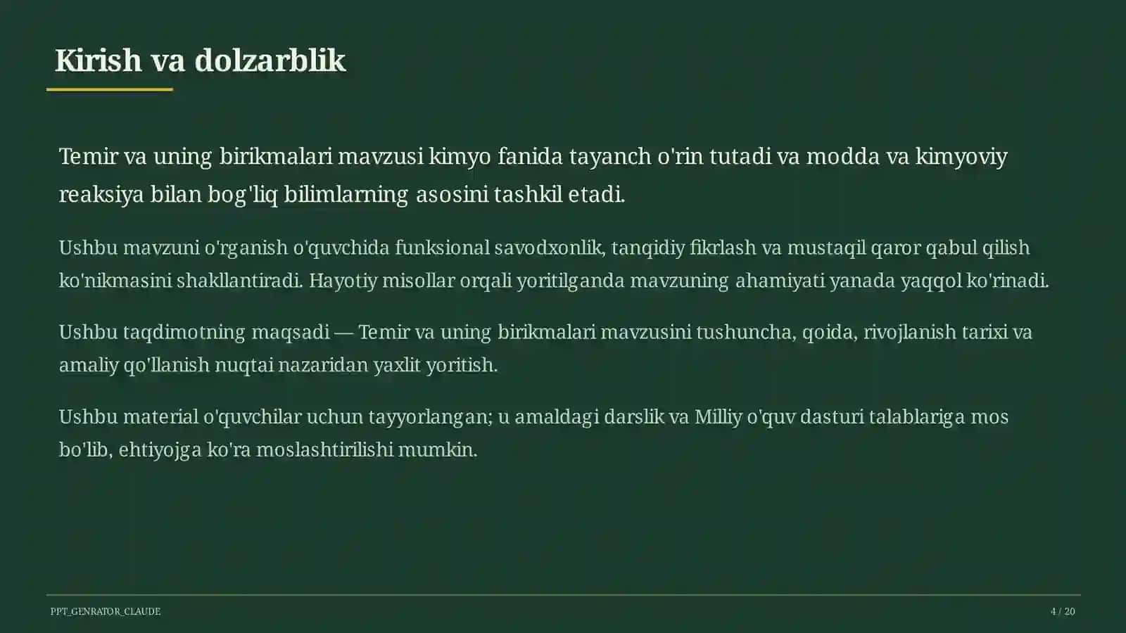 Temir va uning birikmalari (9-sinf) 4