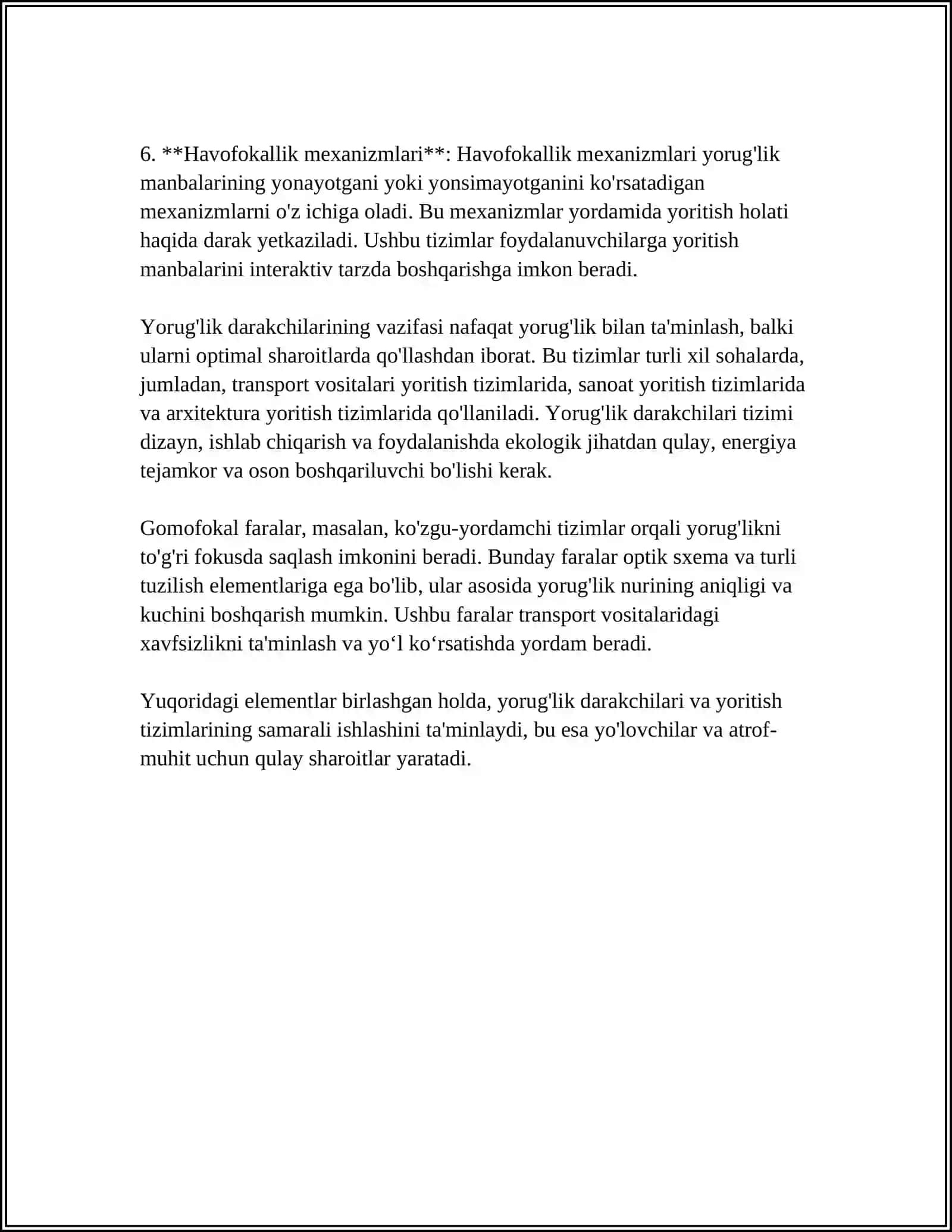 YORITISH VA YORUG'LIK DARAKCHILARI TIZIMI 4