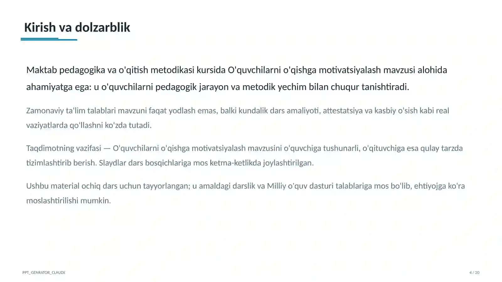 O'quvchilarni o'qishga motivatsiyalash 4