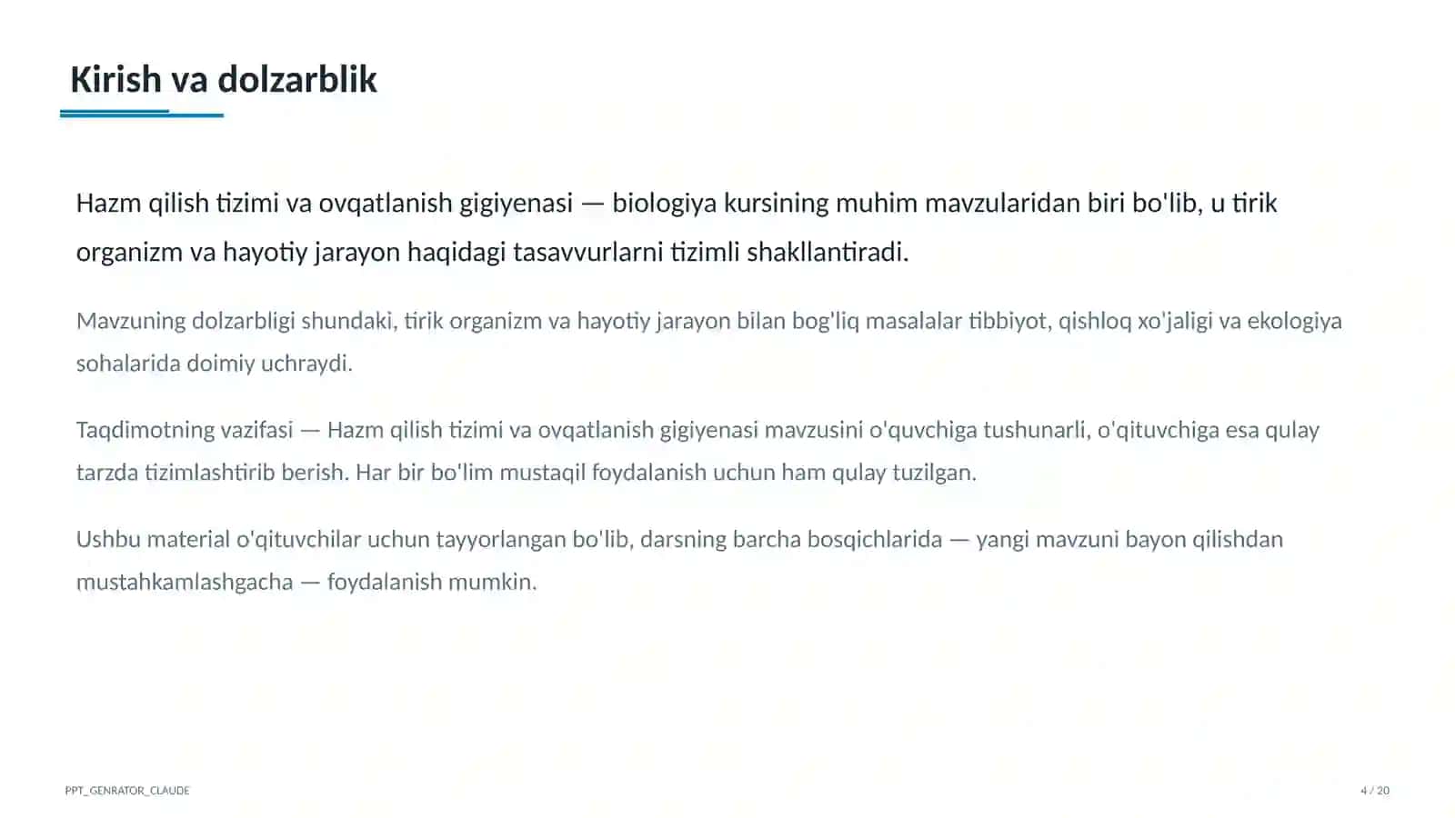 Hazm qilish tizimi va ovqatlanish gigiyenasi (8-sinf) 4