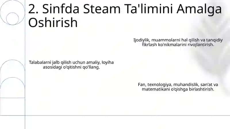 Tal'lim jarayoji STEAM 4