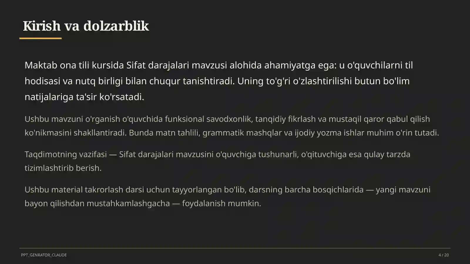 Sifat darajalari (6-sinf) 4